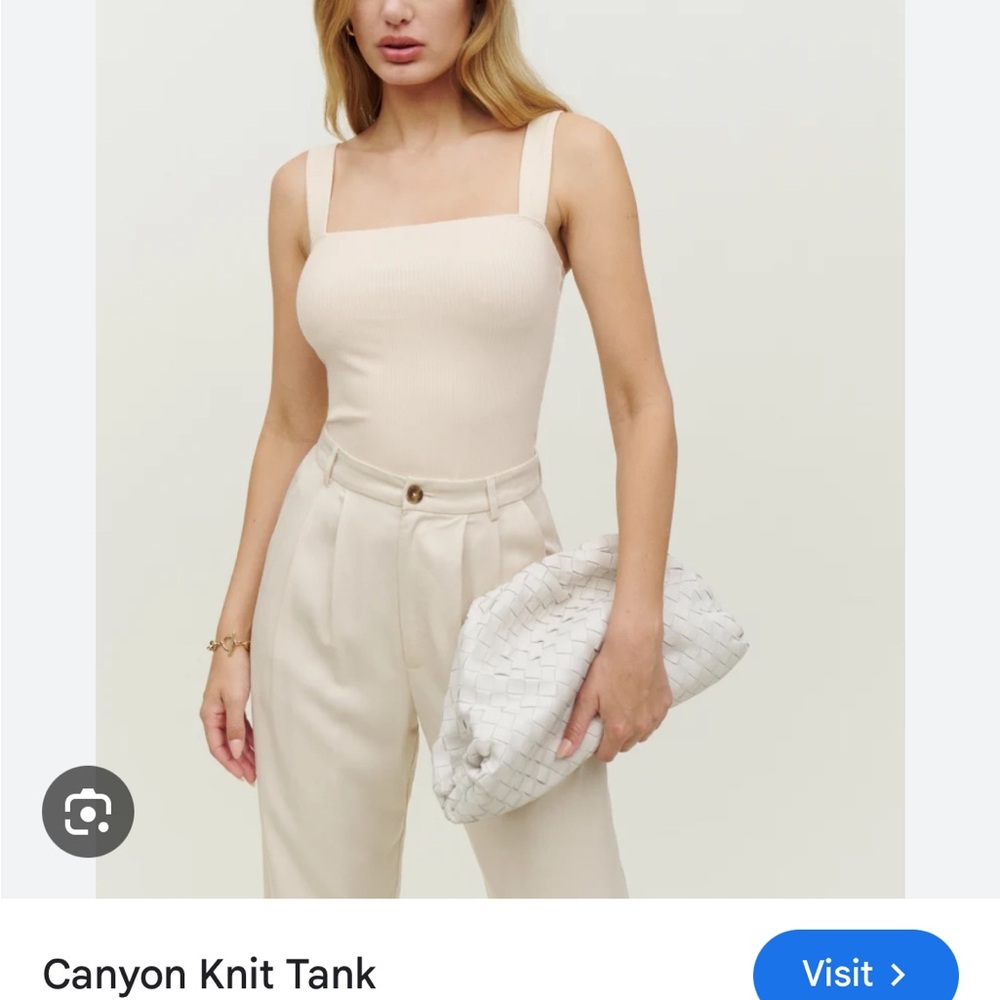 Reformation Ivory Canyon Knit Tank